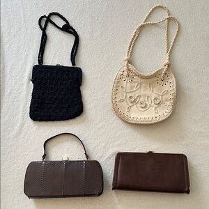 BUNDLE Vintage 1940s 1950s 1960s 1970s Blue Brown Cream Clutch Purse Collection